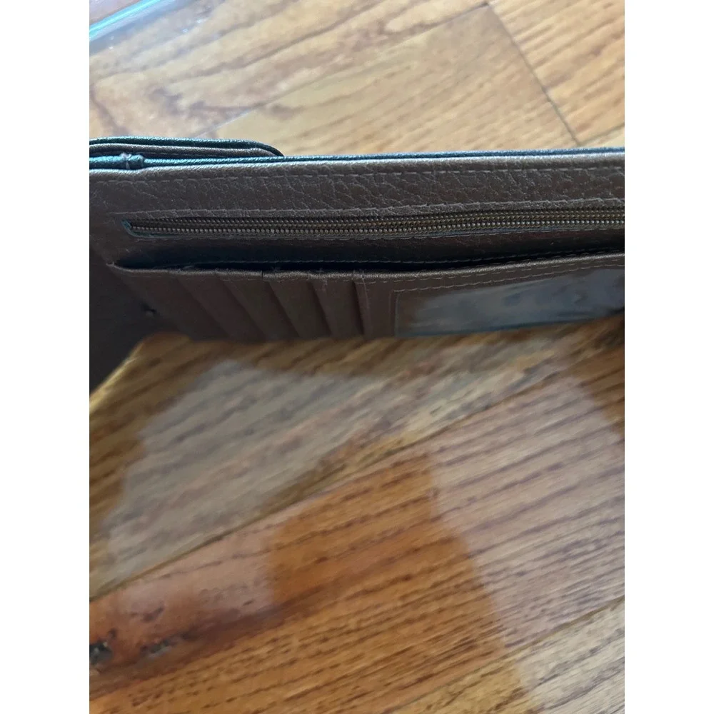 The Limited Black Faux Leather Tri-Fold Travel Wallet Organizer ID Window Black